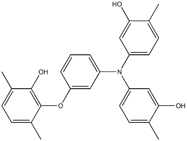 N,N-Bis(3-hydroxy-4-methylphenyl)-3-(6-hydroxy-2,5-dimethylphenoxy)benzenamine Struktur