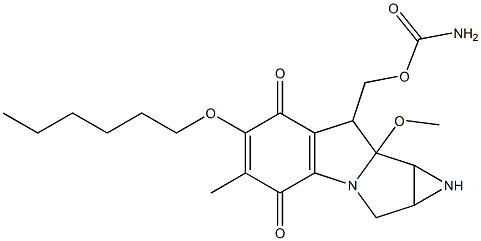 8-[[(Aminocarbonyl)oxy]methyl]-1,1a,2,8,8a,8b-hexahydro-6-hexyloxy-8a-methoxy-5-methylazirino[2',3':3,4]pyrrolo[1,2-a]indole-4,7-dione Struktur