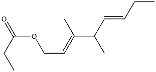 Propionic acid 3,4-dimethyl-2,5-octadienyl ester Struktur