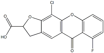 2,3-Dihydro-11-chloro-6-fluoro-5-oxo-5H-furo[3,2-b]xanthene-2-carboxylic acid Struktur