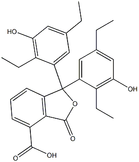 1,1-Bis(2,5-diethyl-3-hydroxyphenyl)-1,3-dihydro-3-oxoisobenzofuran-4-carboxylic acid Struktur