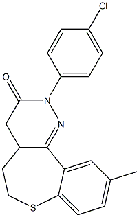 10-Methyl-2-(4-chlorophenyl)-4,4a,5,6-tetrahydro[1]benzothiepino[5,4-c]pyridazin-3(2H)-one Struktur