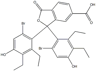 1,1-Bis(6-bromo-2,3-diethyl-4-hydroxyphenyl)-1,3-dihydro-3-oxoisobenzofuran-6-carboxylic acid Struktur