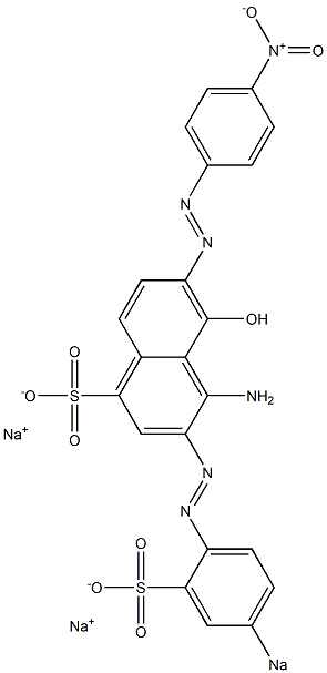 4-Amino-5-hydroxy-3-[(4-sodiosulfophenyl)azo]-6-[(4-nitrophenyl)azo]-1-naphthalenesulfonic acid sodium salt Struktur