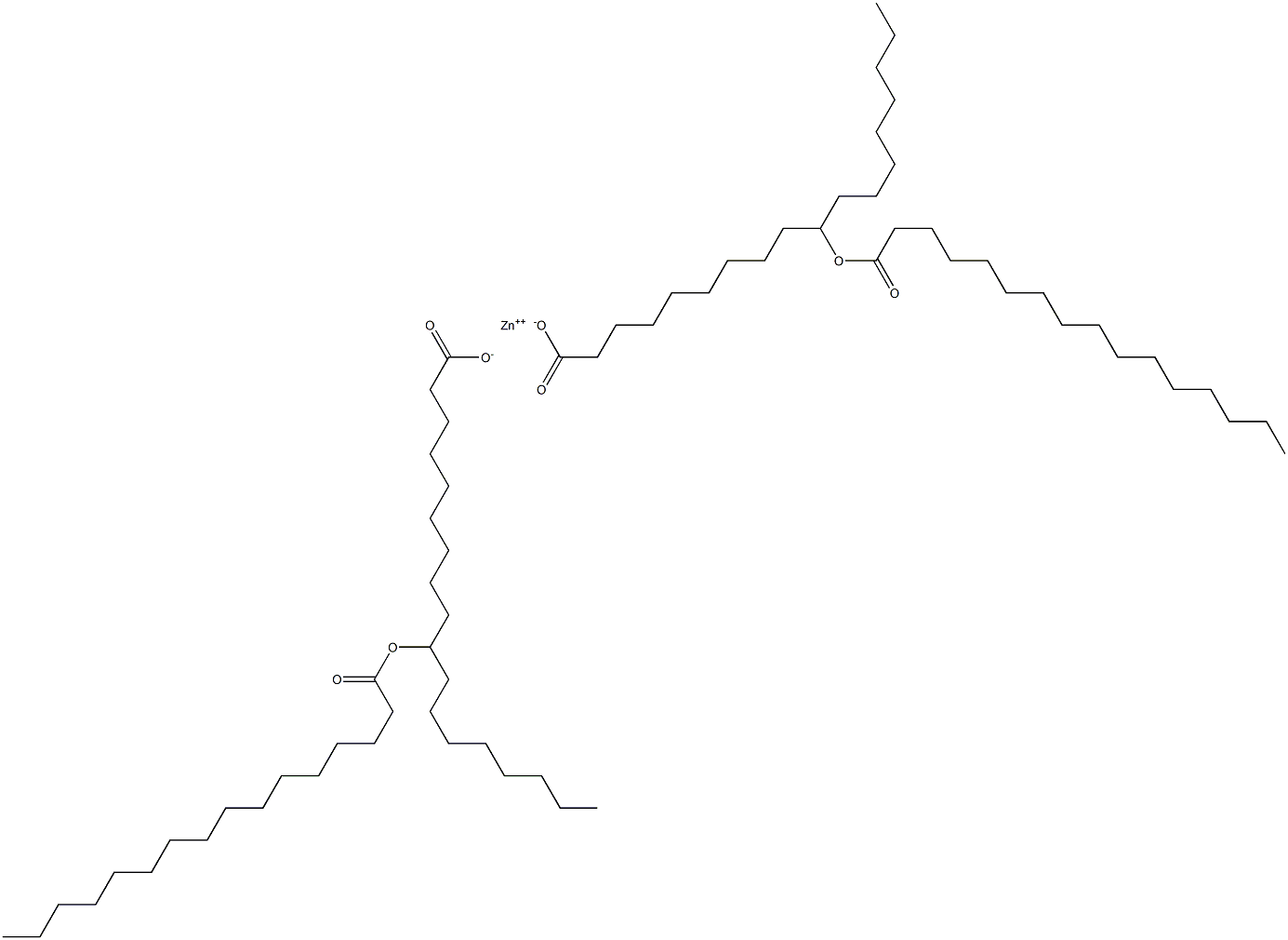 Bis(10-hexadecanoyloxyoctadecanoic acid)zinc salt Struktur