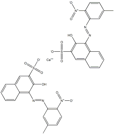 Bis[1-[(3-methyl-6-nitrophenyl)azo]-2-hydroxy-3-naphthalenesulfonic acid]calcium salt Struktur