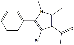 3-Acetyl-4-bromo-1,2-dimethyl-5-phenyl-1H-pyrrole Struktur