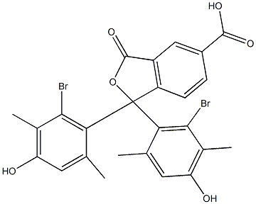 1,1-Bis(6-bromo-4-hydroxy-2,5-dimethylphenyl)-1,3-dihydro-3-oxoisobenzofuran-5-carboxylic acid Struktur