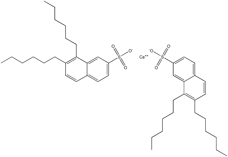 Bis(7,8-dihexyl-2-naphthalenesulfonic acid)calcium salt Struktur