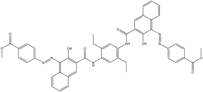 1,4-Bis[1-[[4-(methoxycarbonyl)phenyl]azo]-2-hydroxy-3-naphthoylamino]-2,5-diethylbenzene Struktur