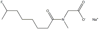 N-(7-Fluorooctanoyl)-N-methylglycine sodium salt Struktur