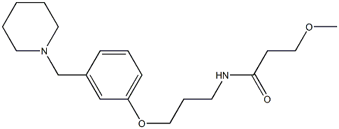 N-[3-[3-(Piperidinomethyl)phenoxy]propyl]-2-(methoxymethyl)acetamide Struktur