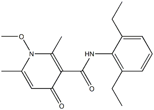 1-Methoxy-1,4-dihydro-2,6-dimethyl-N-(2,6-diethylphenyl)-4-oxopyridine-3-carboxamide Struktur