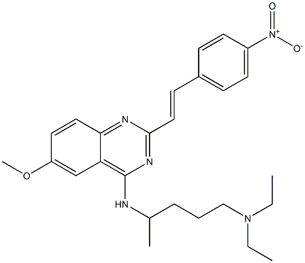 N-[4-(Diethylamino)-1-methylbutyl]-6-methoxy-2-(4-nitrostyryl)quinazolin-4-amine Struktur