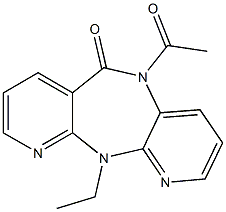 5,11-Dihydro-5-acetyl-11-ethyl-6H-dipyrido[3,2-b:2',3'-e][1,4]diazepin-6-one Struktur