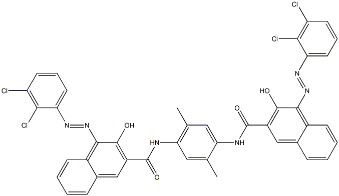 N,N'-(2,5-Dimethyl-1,4-phenylene)bis[4-[(2,3-dichlorophenyl)azo]-3-hydroxy-2-naphthalenecarboxamide] Struktur