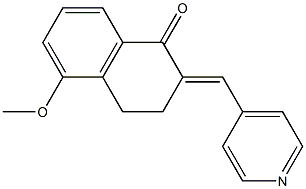 3,4-Dihydro-5-methoxy-2-[(E)-4-pyridinylmethylene]naphthalen-1(2H)-one Struktur