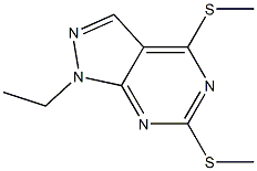 4,6-Bis(methylthio)-1-ethyl-1H-pyrazolo[3,4-d]pyrimidine Struktur