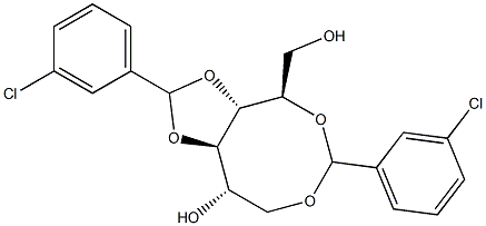 1-O,5-O:3-O,4-O-Bis(3-chlorobenzylidene)-D-glucitol Struktur