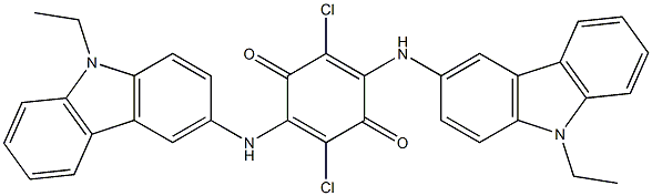 3,6-Bis[(9-ethyl-9H-carbazol-3-yl)amino]-2,5-dichloro-p-benzoquinone Struktur