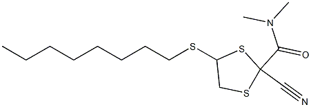 5-Octylthio-2-(dimethylaminocarbonyl)-1,3-dithiolane-2-carbonitrile Struktur