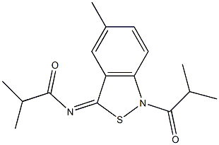 5-Methyl-1-isobutyryl-3(1H)-isobutyrylimino-2,1-benzisothiazole Struktur