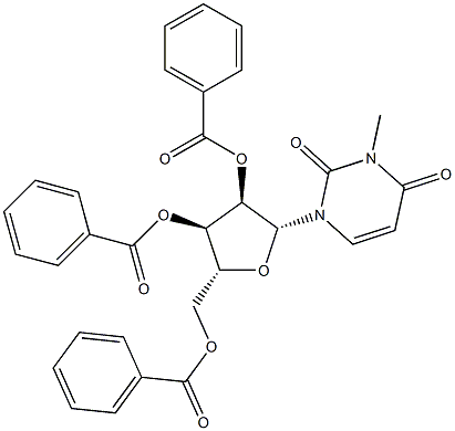 3-Methyl-2'-O,3'-O,5'-O-tribenzoyluridine Struktur