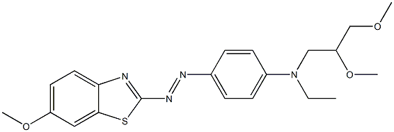 2-[p-[N-Ethyl-N-(2,3-dimethoxypropyl)amino]phenylazo]-6-methoxybenzothiazole Struktur