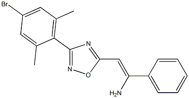 5-[(Z)-2-Amino-2-(phenyl)ethenyl]-3-(4-bromo-2,6-dimethylphenyl)-1,2,4-oxadiazole Struktur