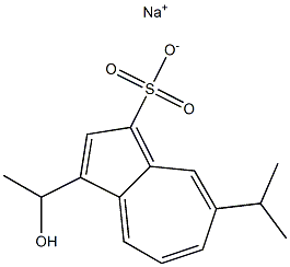 3-(1-Hydroxyethyl)-7-isopropyl-1-azulenesulfonic acid sodium salt Struktur