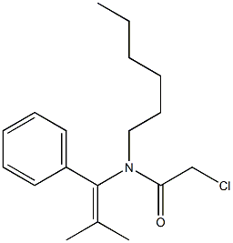 N-(1-Phenyl-2-methyl-1-propenyl)-N-hexyl-2-chloroacetamide Struktur