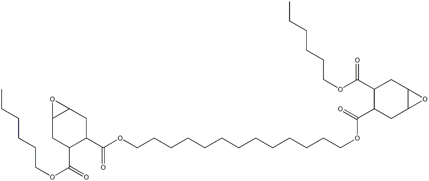 Bis[2-(hexyloxycarbonyl)-4,5-epoxy-1-cyclohexanecarboxylic acid]1,13-tridecanediyl ester Struktur