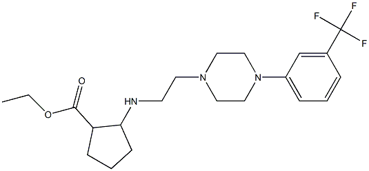 2-[2-[4-(3-Trifluoromethylphenyl)-1-piperazinyl]ethylamino]-1-cyclopentanecarboxylic acid ethyl ester Struktur