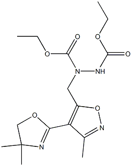 1-[[3-Methyl-4-(4,4-dimethyl-2-oxazolin-2-yl)isoxazol-5-yl]methyl]-1,2-hydrazinedicarboxylic acid diethyl ester Struktur