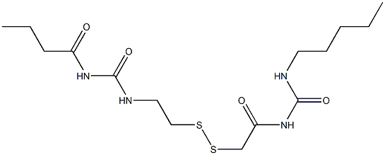 1-Butyryl-3-[2-[[(3-pentylureido)carbonylmethyl]dithio]ethyl]urea Struktur