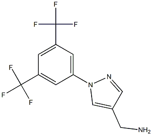 (1-(3,5-bis(trifluoromethyl)phenyl)-1H-pyrazol-4-yl)methanamine Struktur