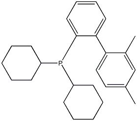 2-(Dicyclohexylphosphino)-2',4'-dimethylbiphenyl Struktur