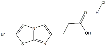 3-(2-bromoimidazo[2,1-b][1,3]thiazol-6-yl)propanoic acid hydrochloride Struktur