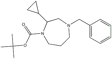 tert-butyl 4-benzyl-2-cyclopropyl-1,4-diazepane-1-carboxylate Struktur