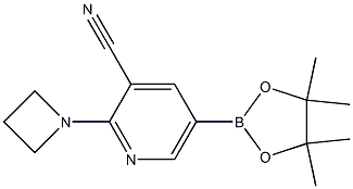 2-(azetidin-1-yl)-5-(4,4,5,5-tetramethyl-1,3,2-dioxaborolan-2-yl)pyridine-3-carbonitrile Struktur