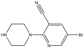 5-bromo-2-(piperazin-1-yl)pyridine-3-carbonitrile Struktur