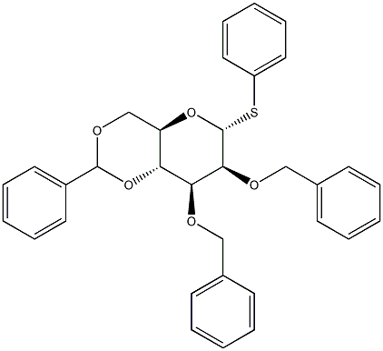 Phenyl 2,3-di-O-benzyl-4,6-O-benzylidene-a-D-thiomannopyranoside Struktur