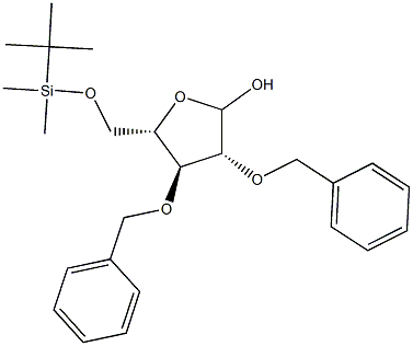 2,3-Di-O-benzyl-5-O-tert-butyldimethylsilyl-L-arabinofuranose Struktur