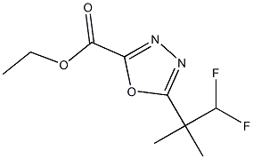 ethyl 5-(1,1-difluoro-2-methylpropan-2-yl)-1,3,4-oxadiazole-2-carboxylate Struktur