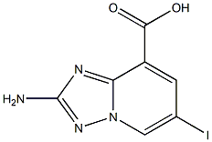 2-Amino-6-iodo-[1,2,4]triazolo[1,5-a]pyridine-8-carboxylic acid Struktur