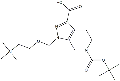 6-(tert-Butoxycarbonyl)-1-((2-(trimethylsilyl)ethoxy)methyl)-4,5,6,7-tetrahydro-1H-pyrazolo[3,4-c]pyridine-3-carboxylic acid Struktur