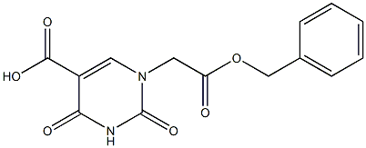 5-Carboxy-3,4-dihydro-2,4-dio xo-1(2H)-pyrimidine acetic acid benzyl ester Struktur