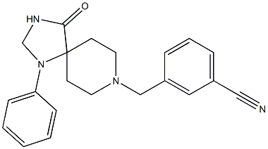 3-[(4-OXO-1-PHENYL-1,3,8-TRIAZASPIRO[4.5]DEC-8-YL)METHYL]BENZONITRILE Struktur