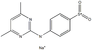 N-(4,6-dimethyl-2-pyrimidinyl)-4-aminobenzenesulfonyl sodium salt Struktur