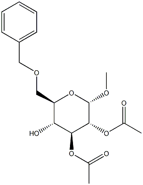 Methyl2,3-di-O-acetyl-6-O-benzyl-a-D-glucopyranoside Struktur